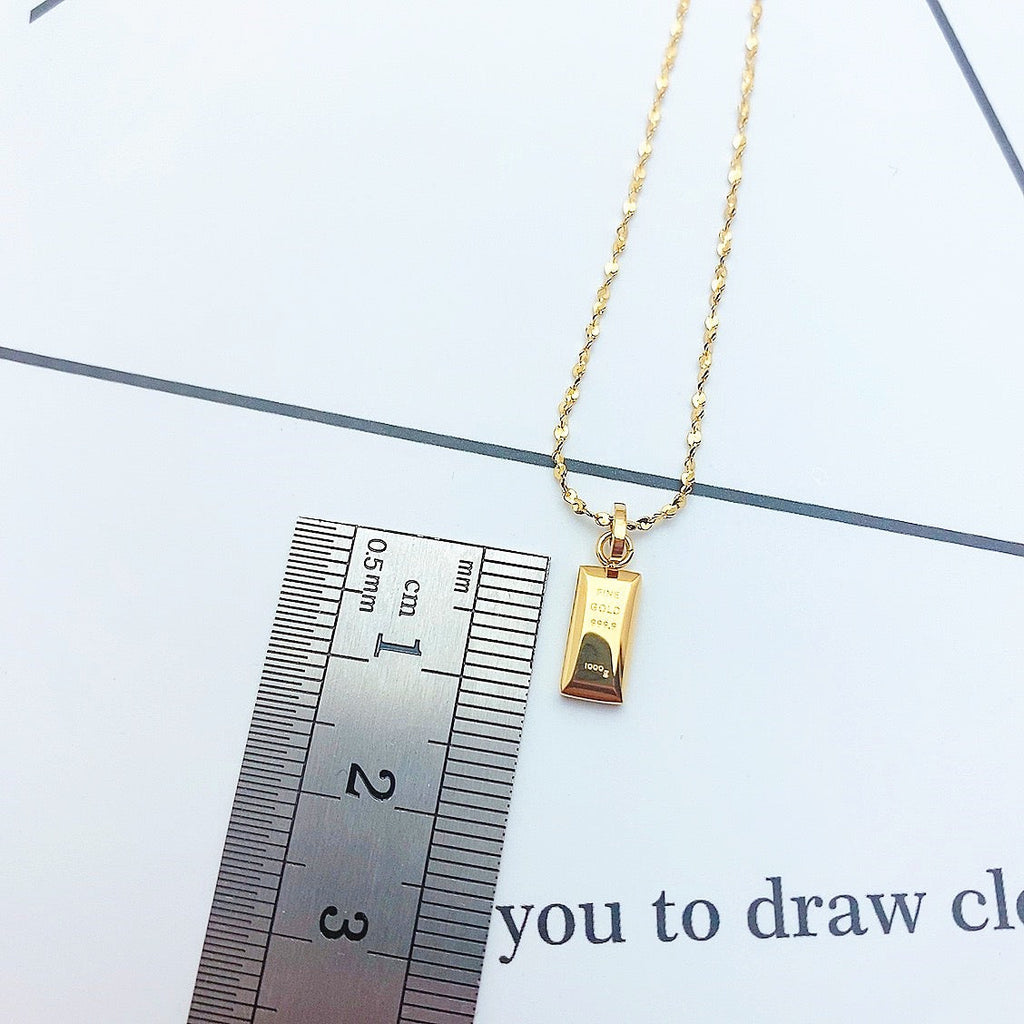 14K Gold Bar Petal Chain Necklace