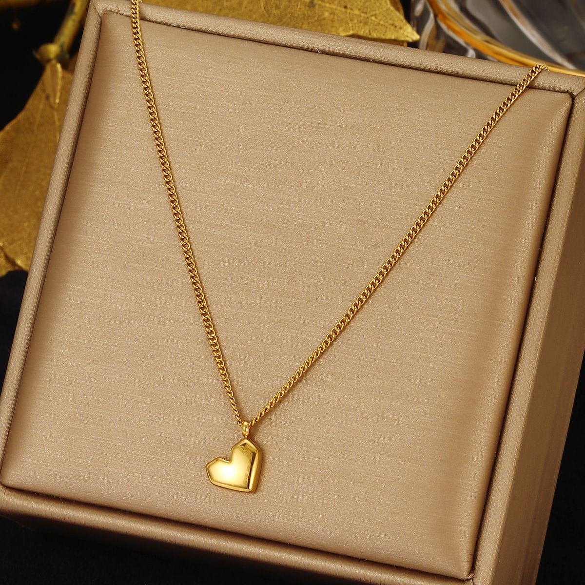 14K Gold Angular Heart Necklace