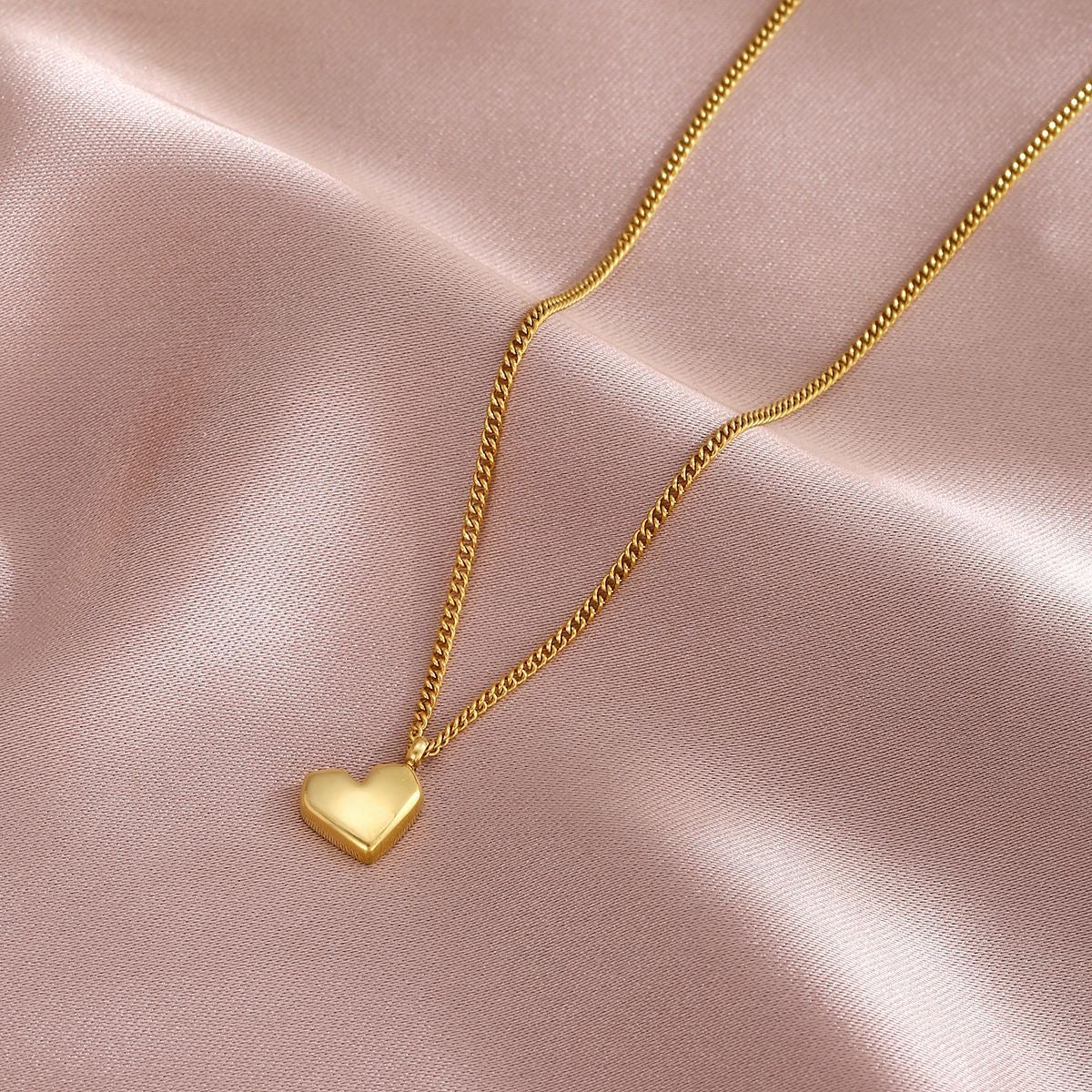 14K Gold Angular Heart Necklace