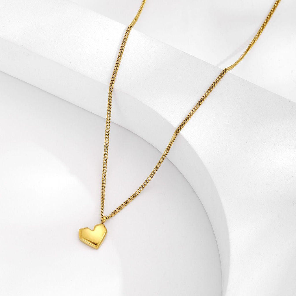 14K Gold Angular Heart Necklace