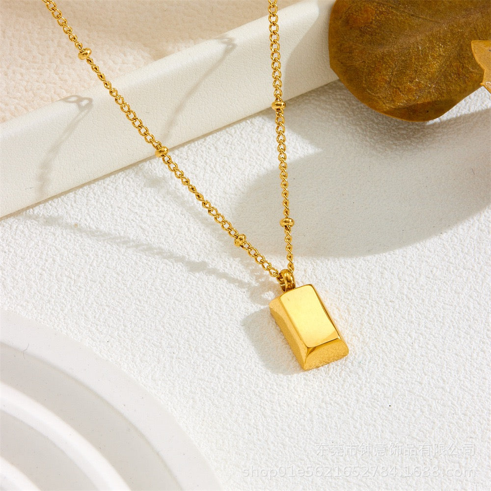 14K Gold Bar Necklace--A Symbol of Ambition & Value
