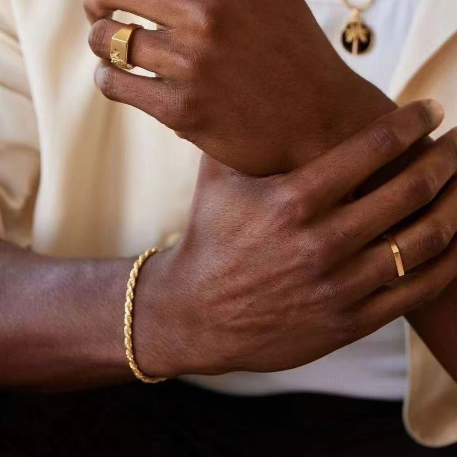 14K Gold Chunky Rope Chain Bracelet