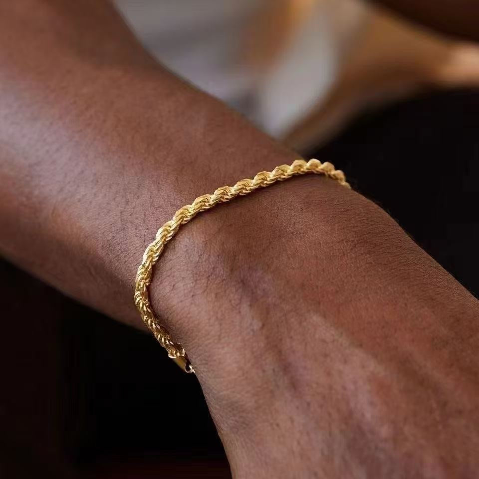14K Gold Chunky Rope Chain Bracelet