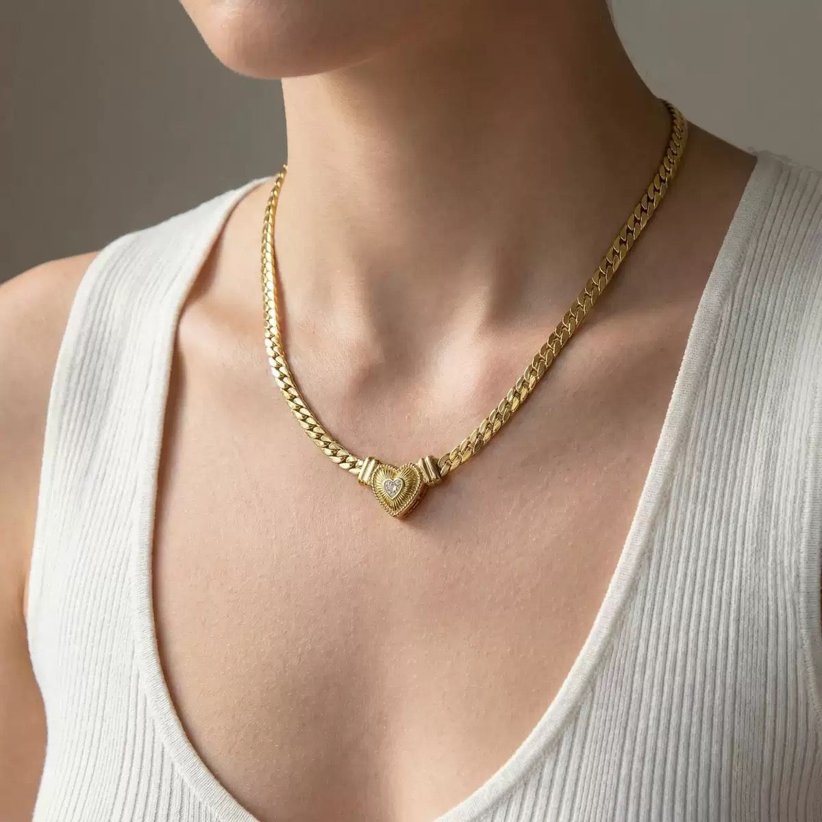 14K Gold Heart Pendant Necklace