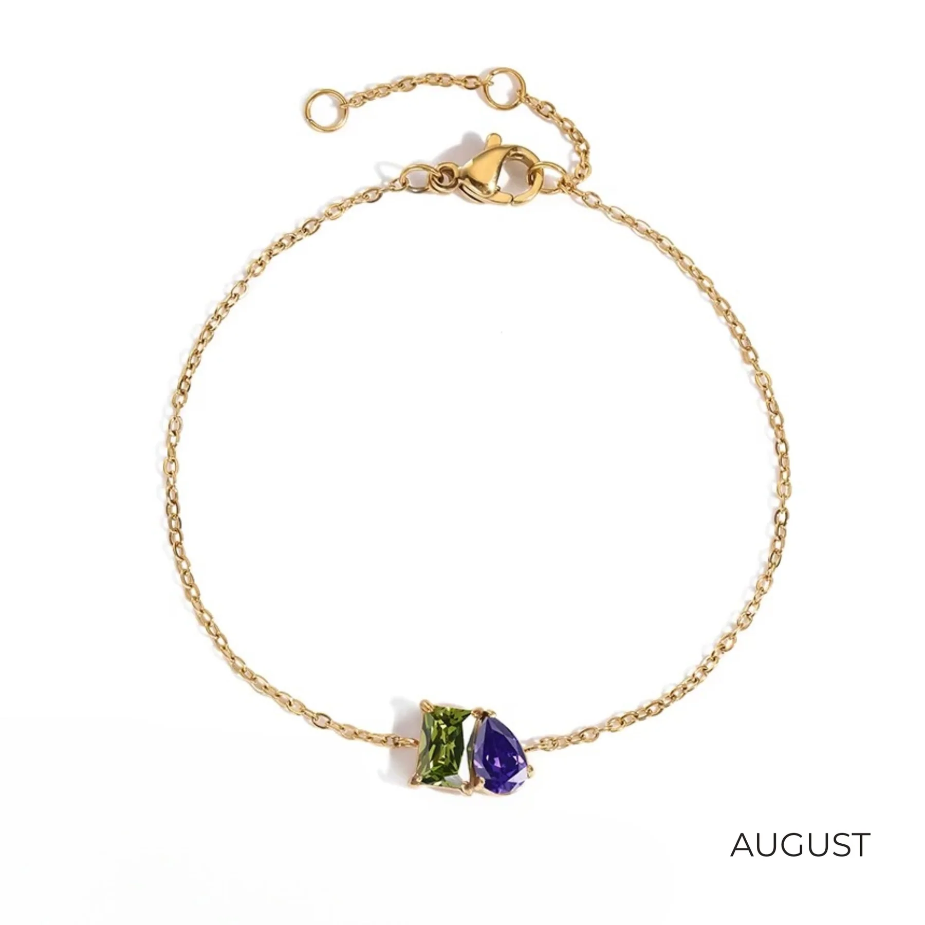 14K Gold Birthstone Bracelet