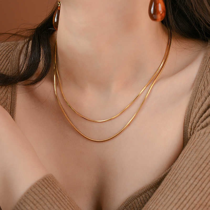 14K Gold Snake Chain（Square） – 1.2mm