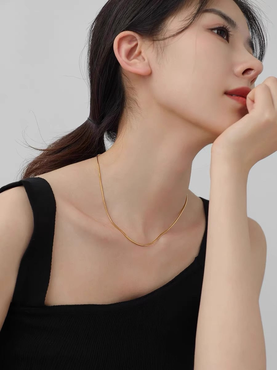 14K Gold Snake Chain（Square） – 1.2mm