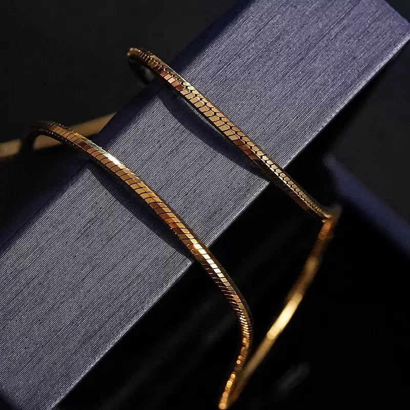 14K Gold Snake Chain（Square） – 1.2mm