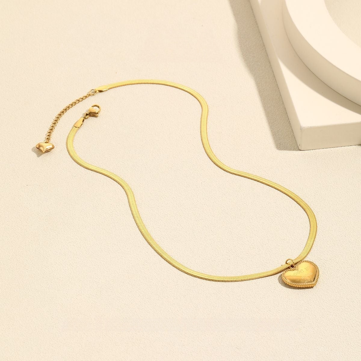 14K Gold 'Love You More' Heart Necklace