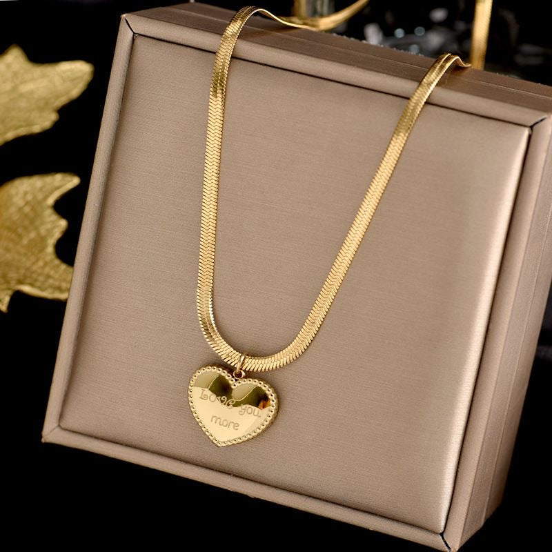 14K Gold 'Love You More' Heart Necklace