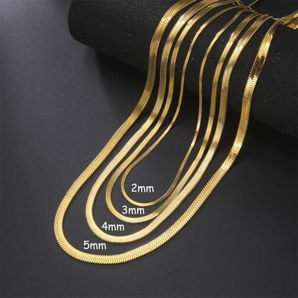 14K Gold Herringbone Necklace