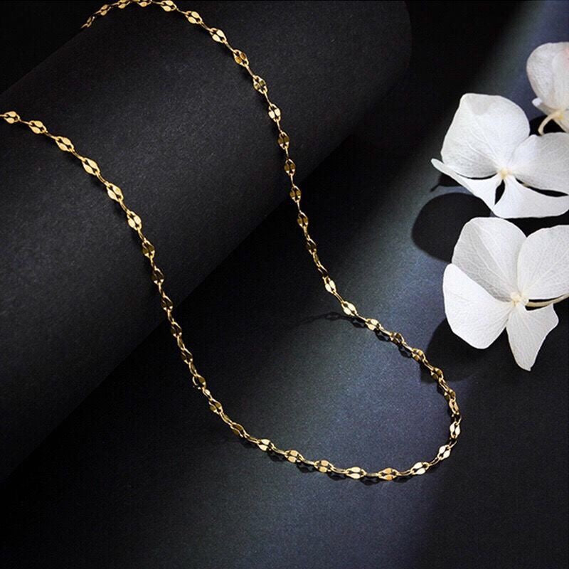 14K Gold Petal Chain Necklace