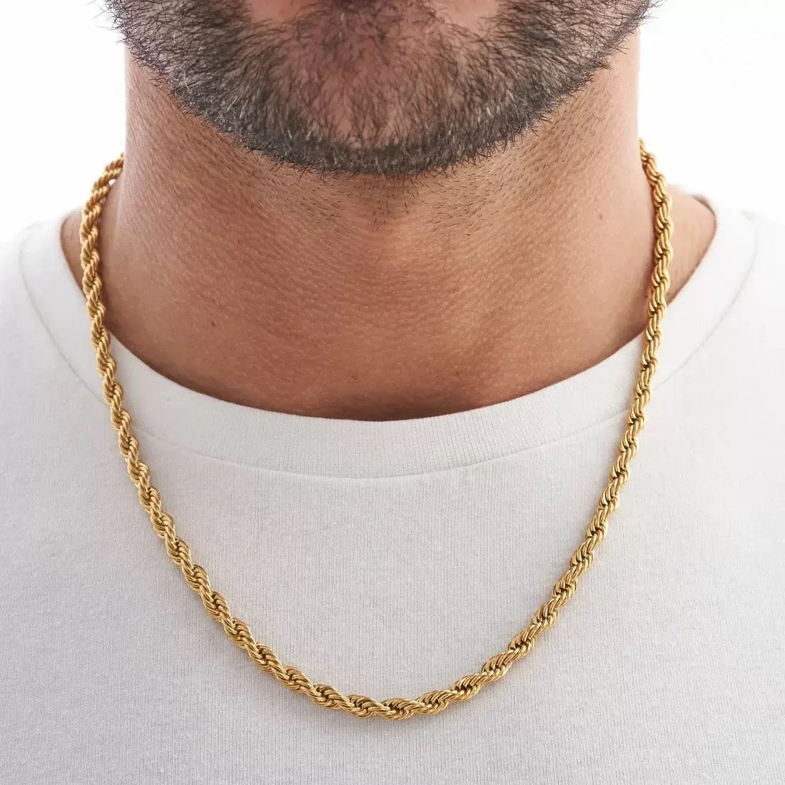 Classic 14K Gold Rope Chain Necklace