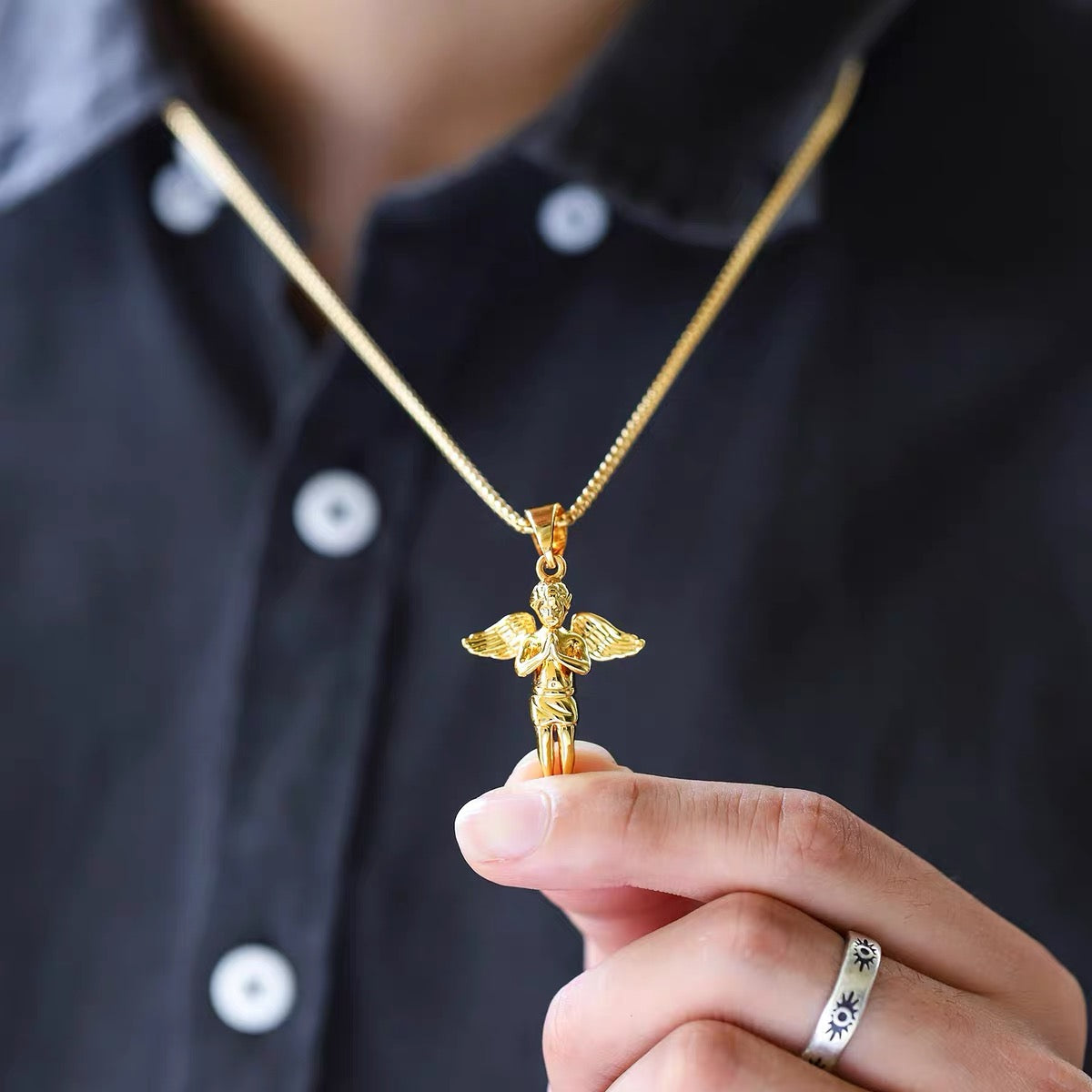 Angel Pendant Necklace – 14K Gold