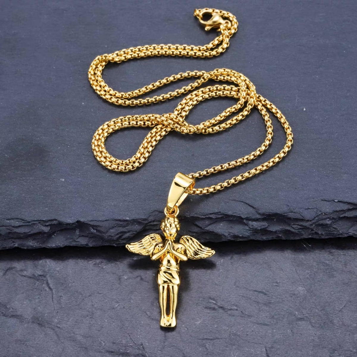 Angel Pendant Necklace – 14K Gold