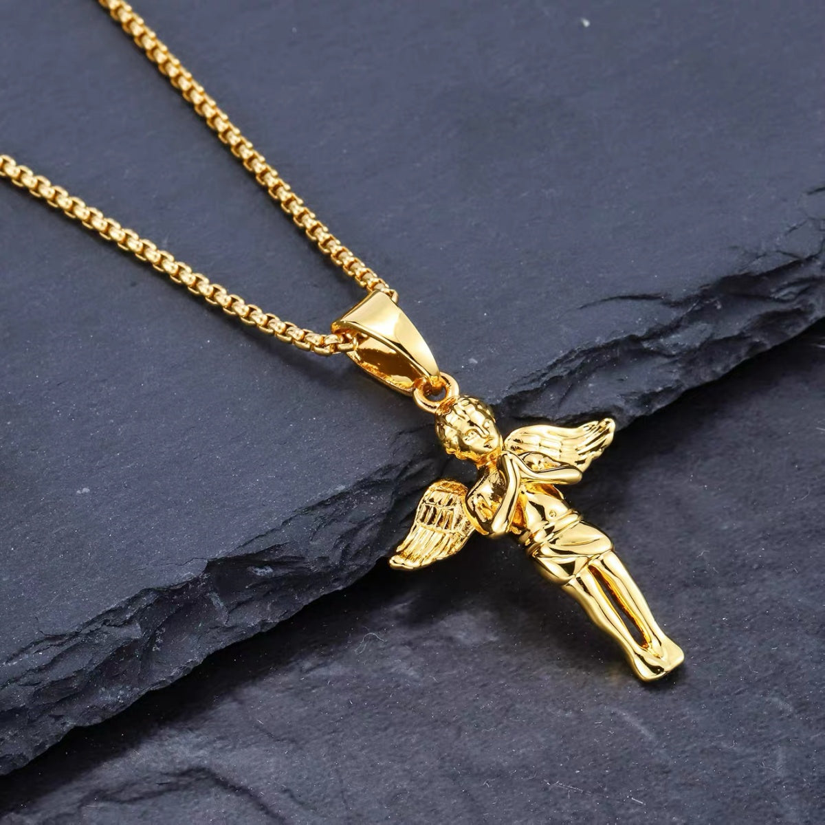 Angel Pendant Necklace – 14K Gold