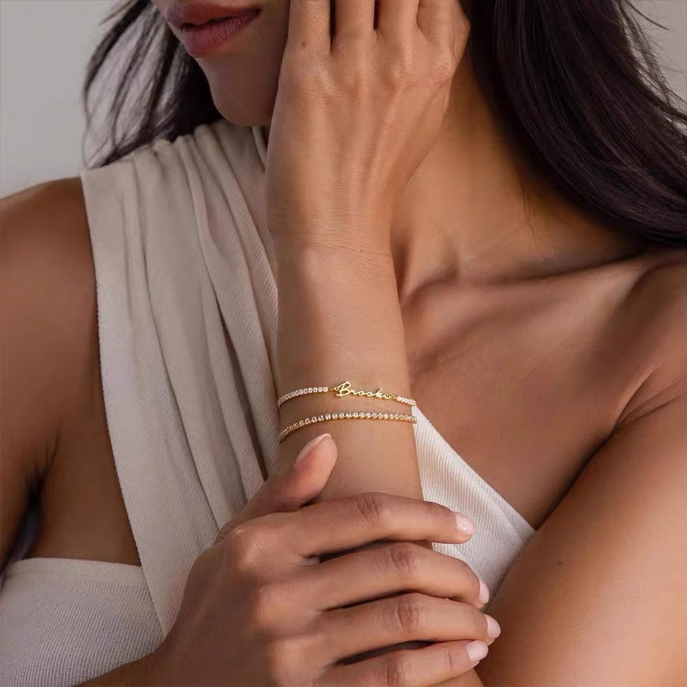 Custom Name Tennis Bracelet – 14K Gold