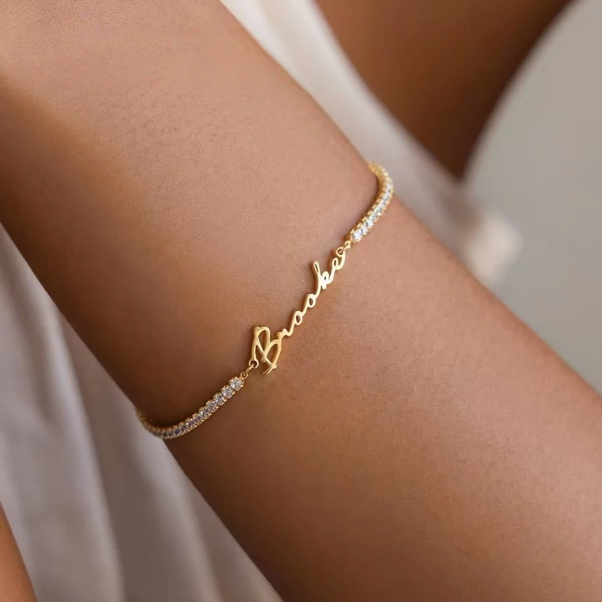 Custom Name Tennis Bracelet – 14K Gold