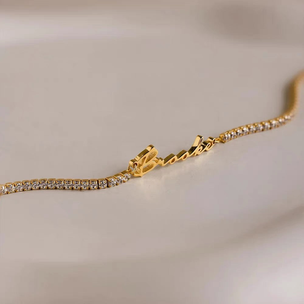 Custom Name Tennis Bracelet – 14K Gold