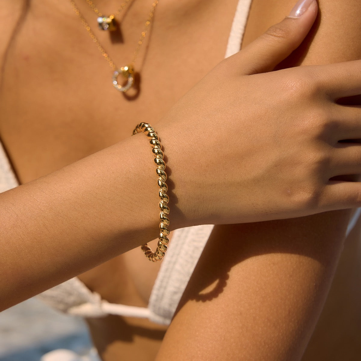 Twist Cuff Bracelet – Emerald Accent