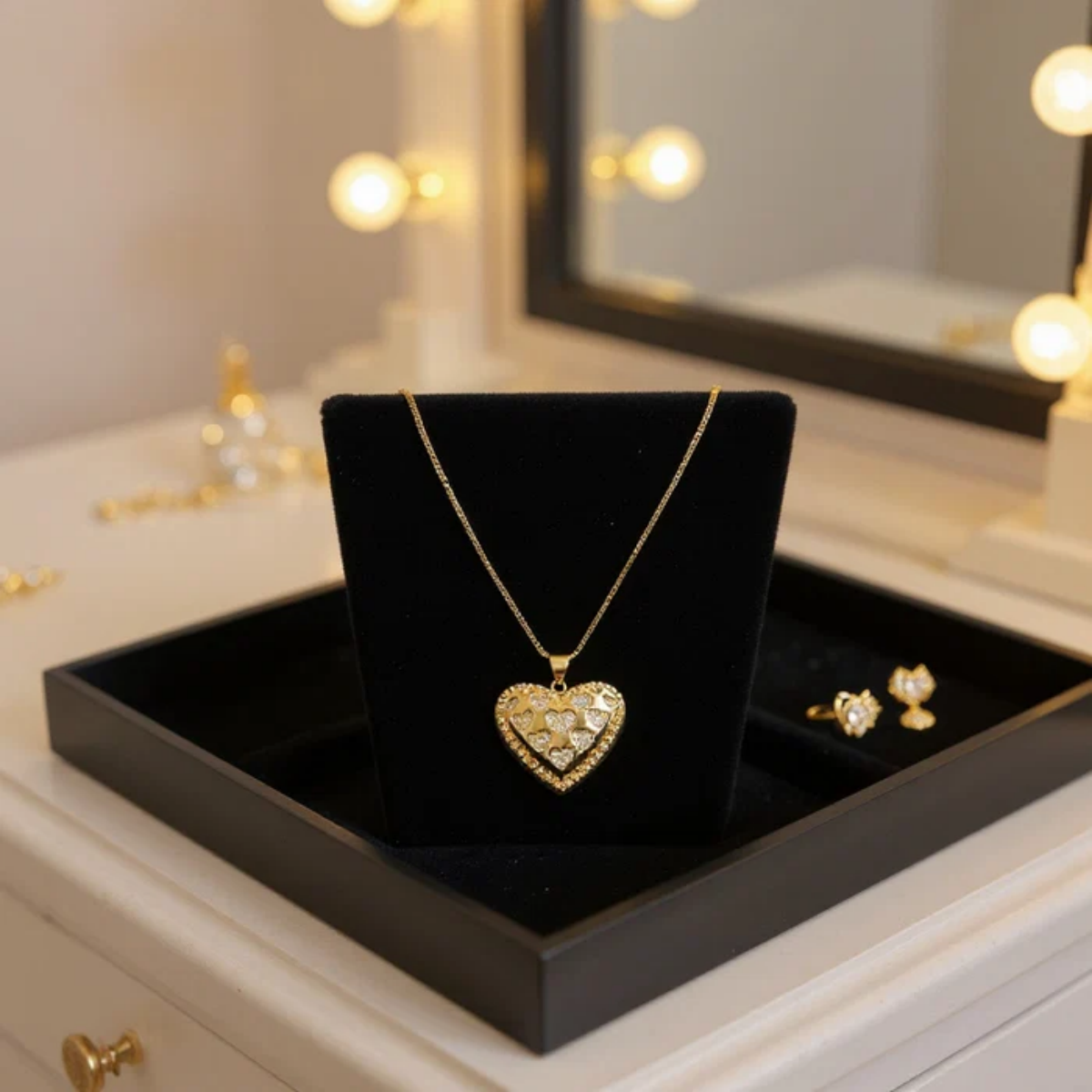 14K Gold Warm Sun Heart Necklace
