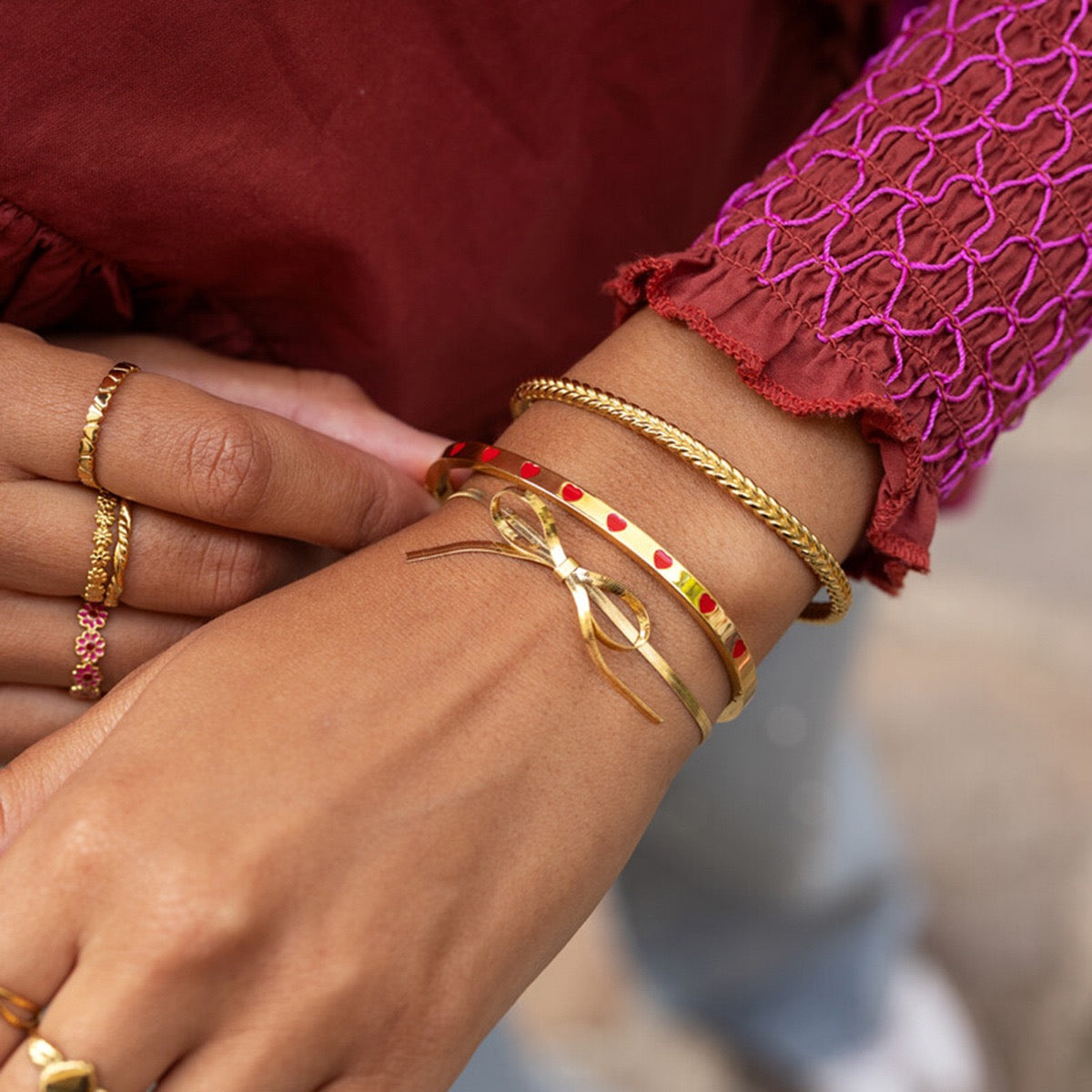 Heart Dot Cuff Bracelet-Everyday Luxury