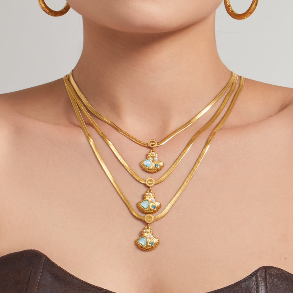 14K Gold Ocean Shell Pendant Necklace – Your Go-To Jewelry for Summer Vacations