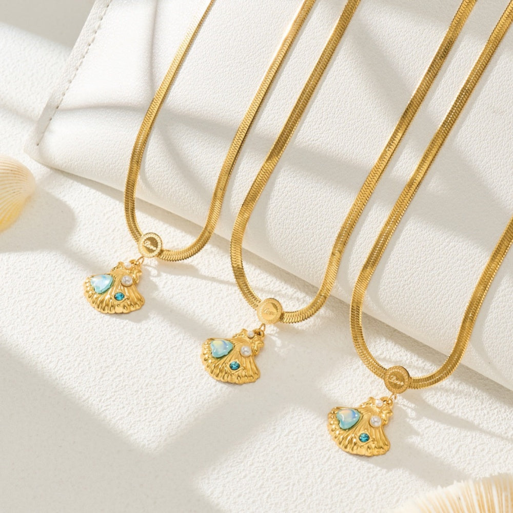 14K Gold Ocean Shell Pendant Necklace – Your Go-To Jewelry for Summer Vacations