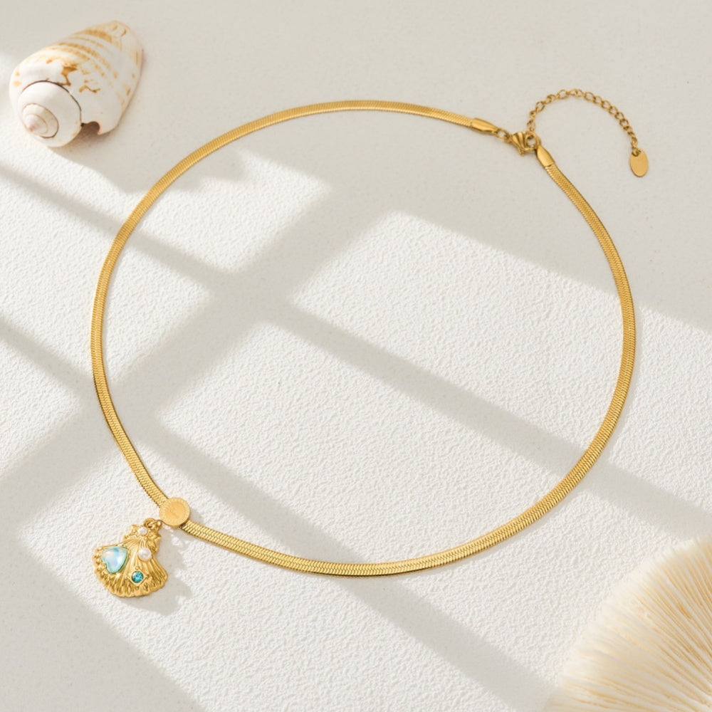14K Gold Ocean Shell Pendant Necklace – Your Go-To Jewelry for Summer Vacations