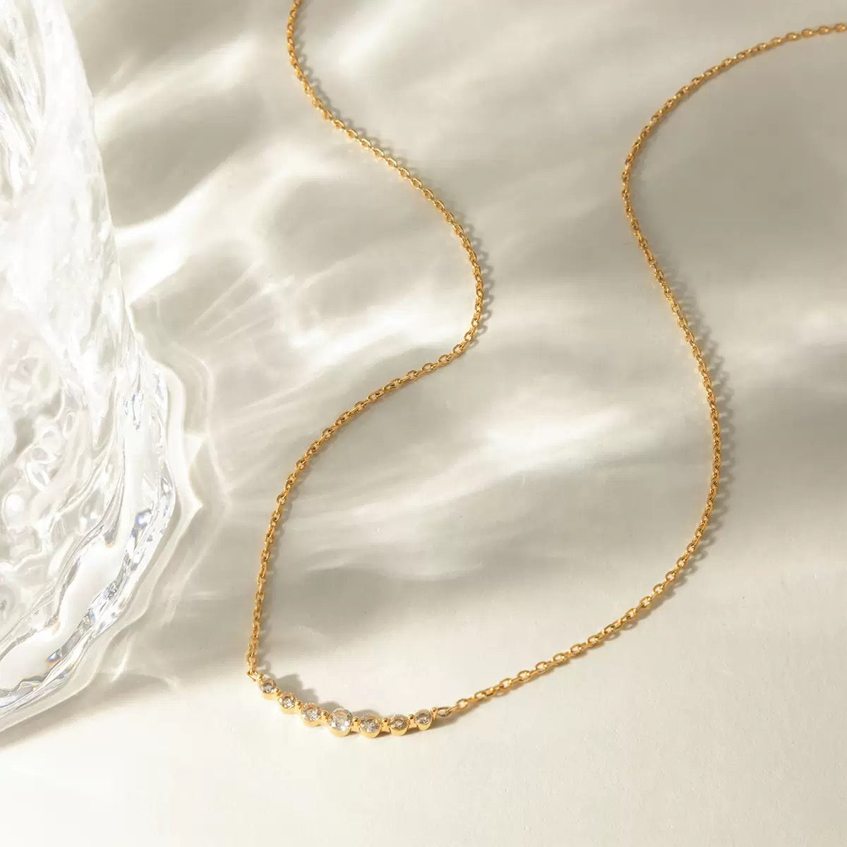 Graduated Lab Grown Diamond Necklace in 14K Gold
