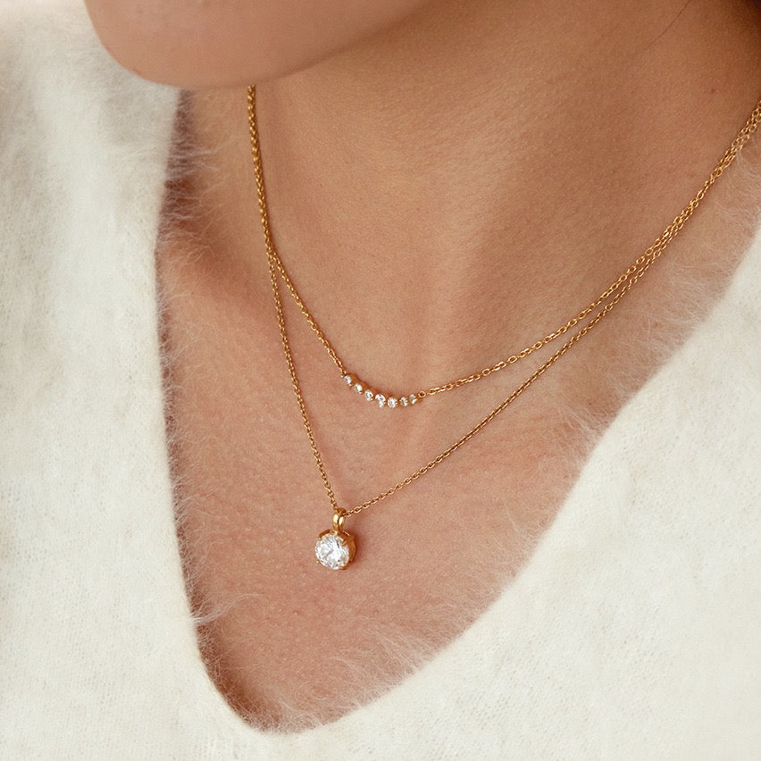 Graduated Lab Grown Diamond Necklace in 14K Gold