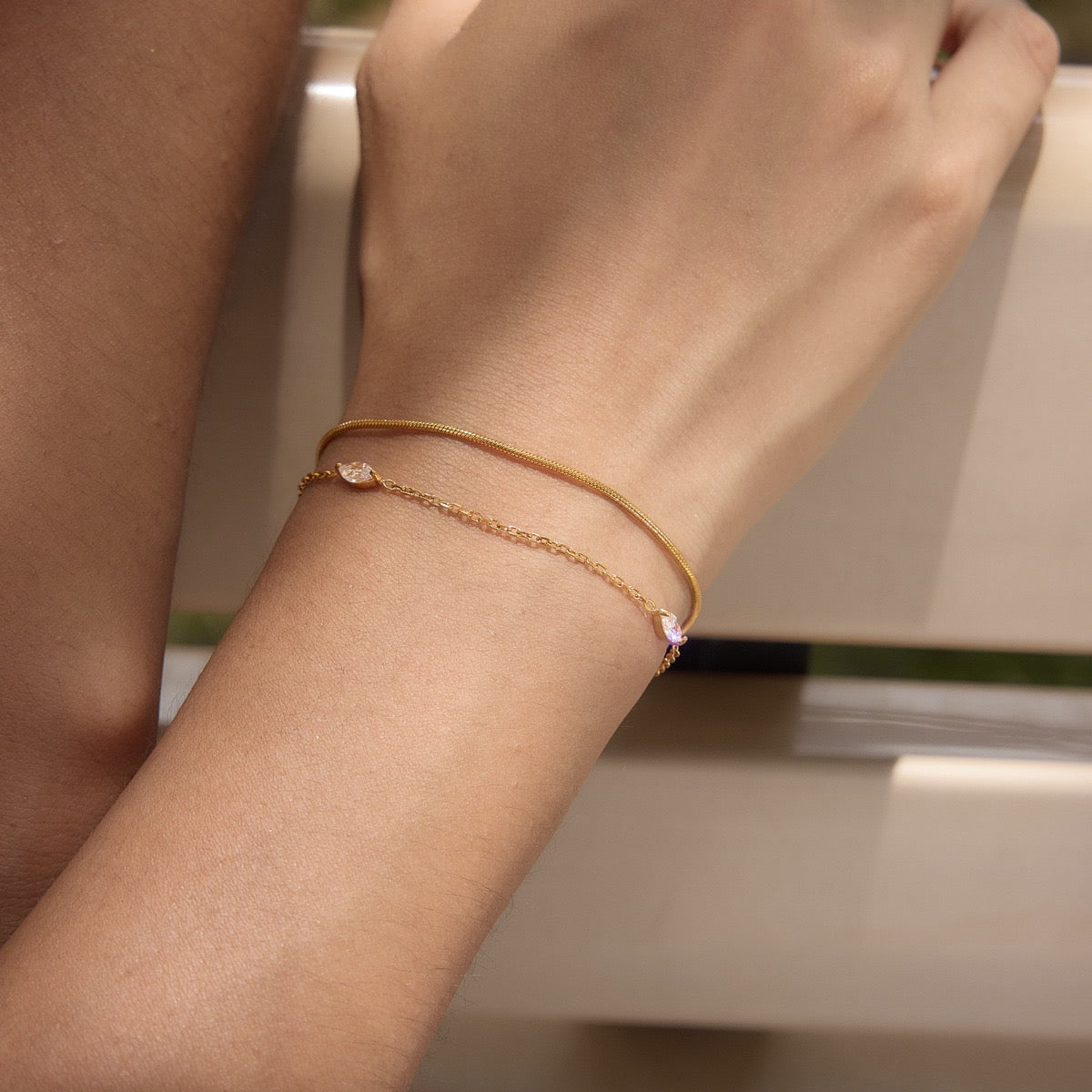 14K Elara Double Chain Bracelet