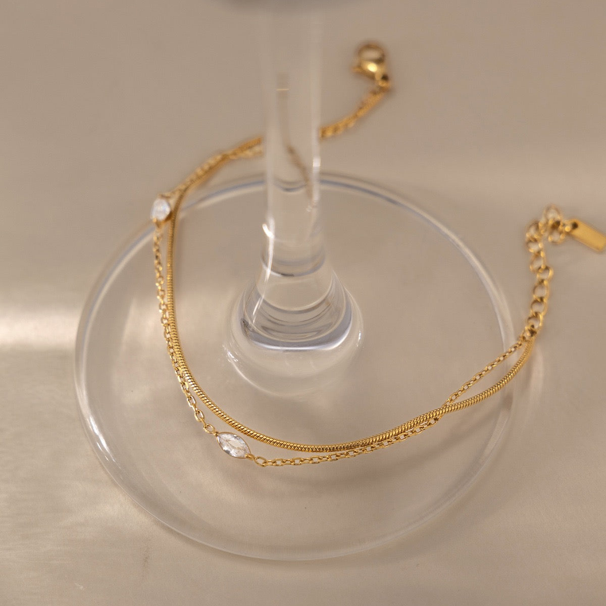 14K Elara Double Chain Bracelet
