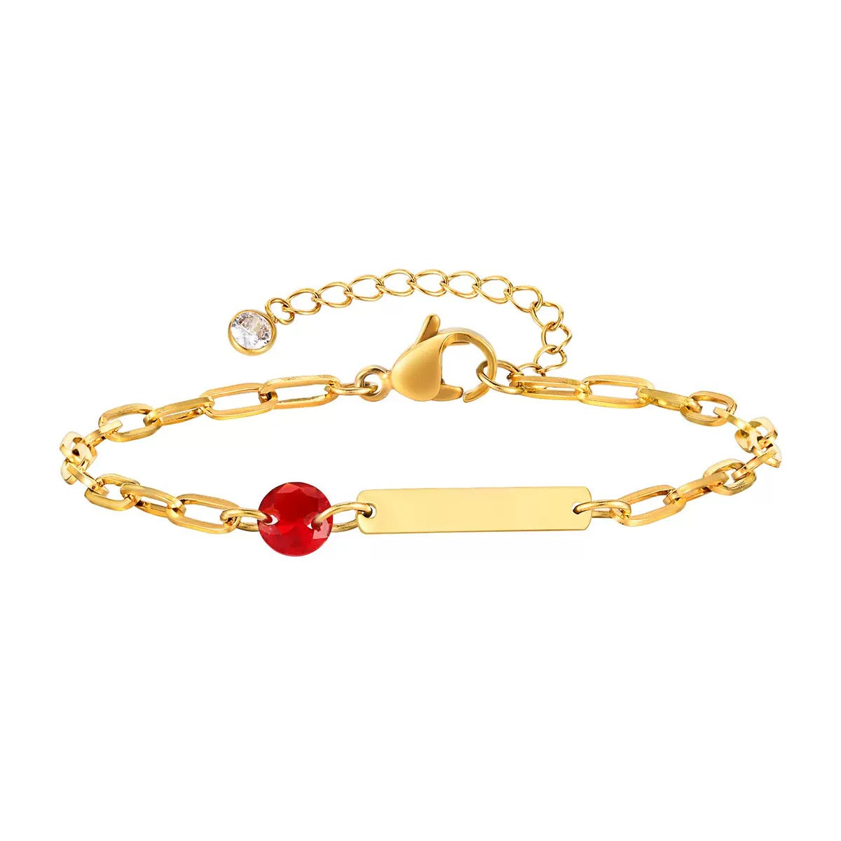 14K Gold Birthstone Charm Bracelet