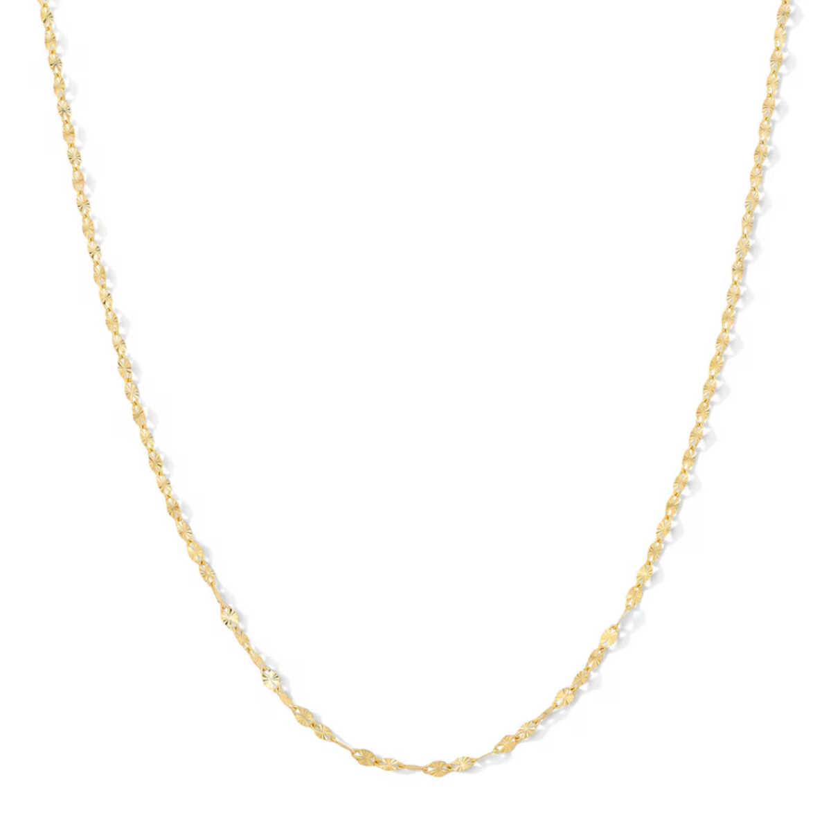 14K Gold Minimal Textured Petal Chain Necklace