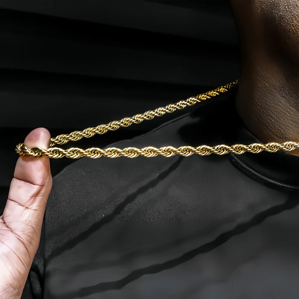 Classic 14K Gold Rope Chain Necklace