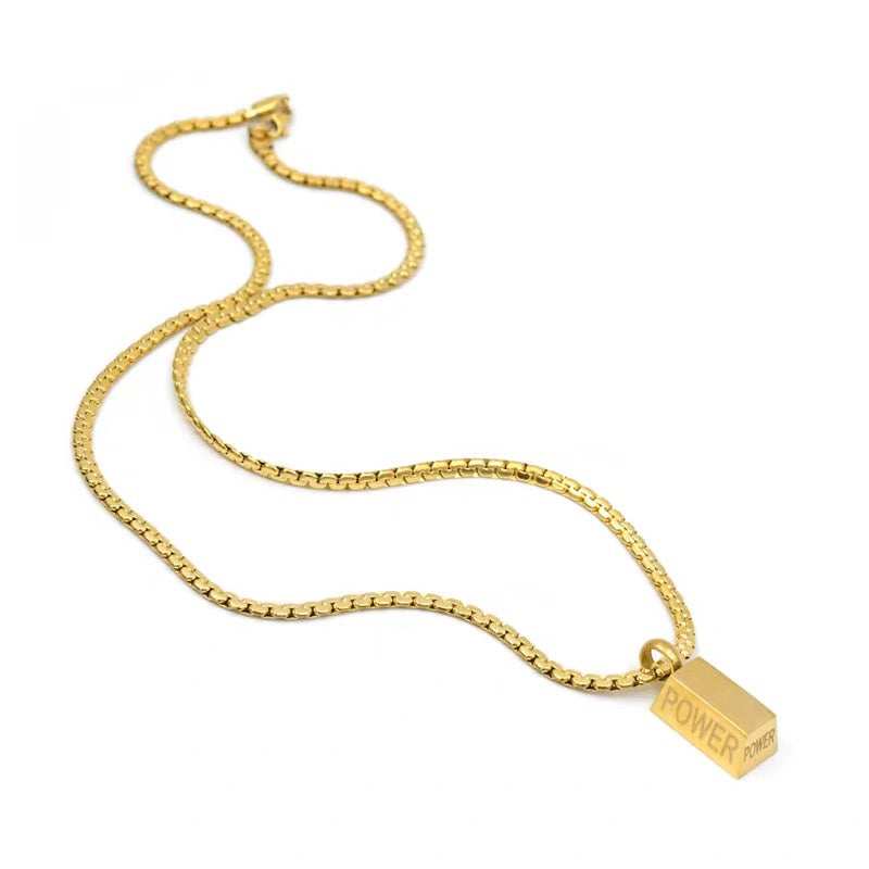 POWER Block Pendant Necklace