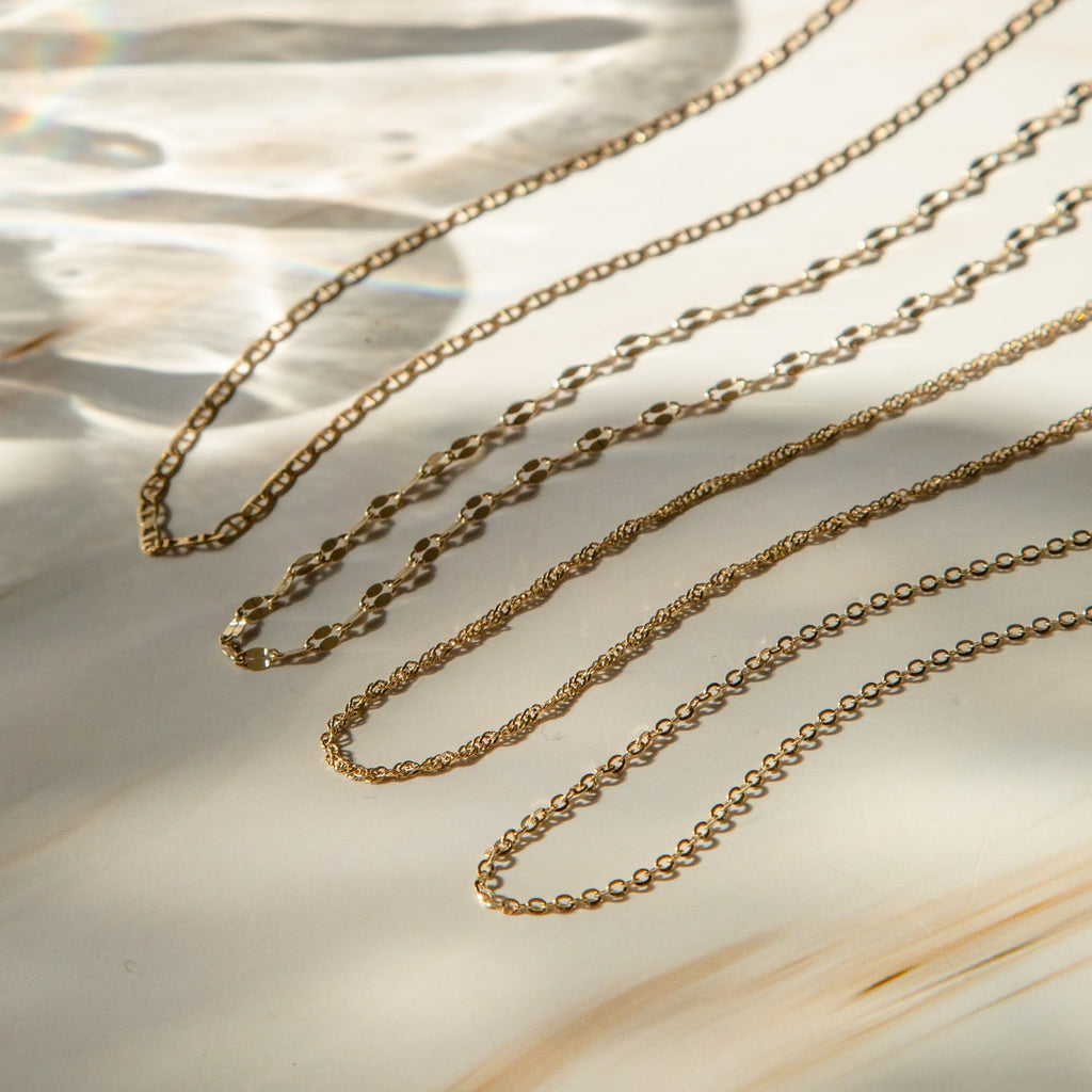 14K Gold Petal Chain Necklace