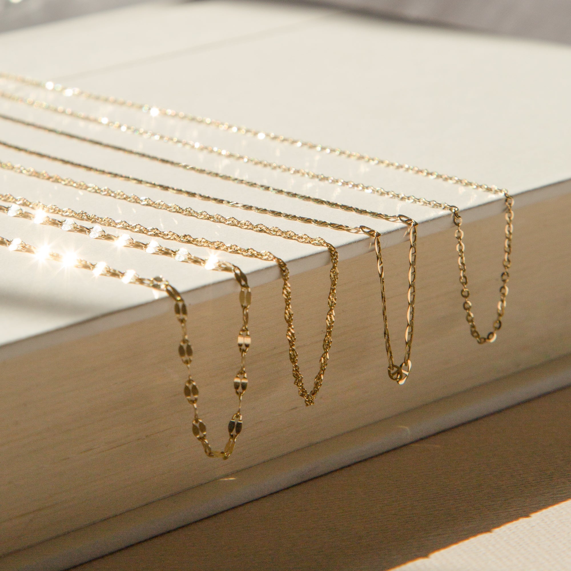 14K Gold Petal Chain Necklace