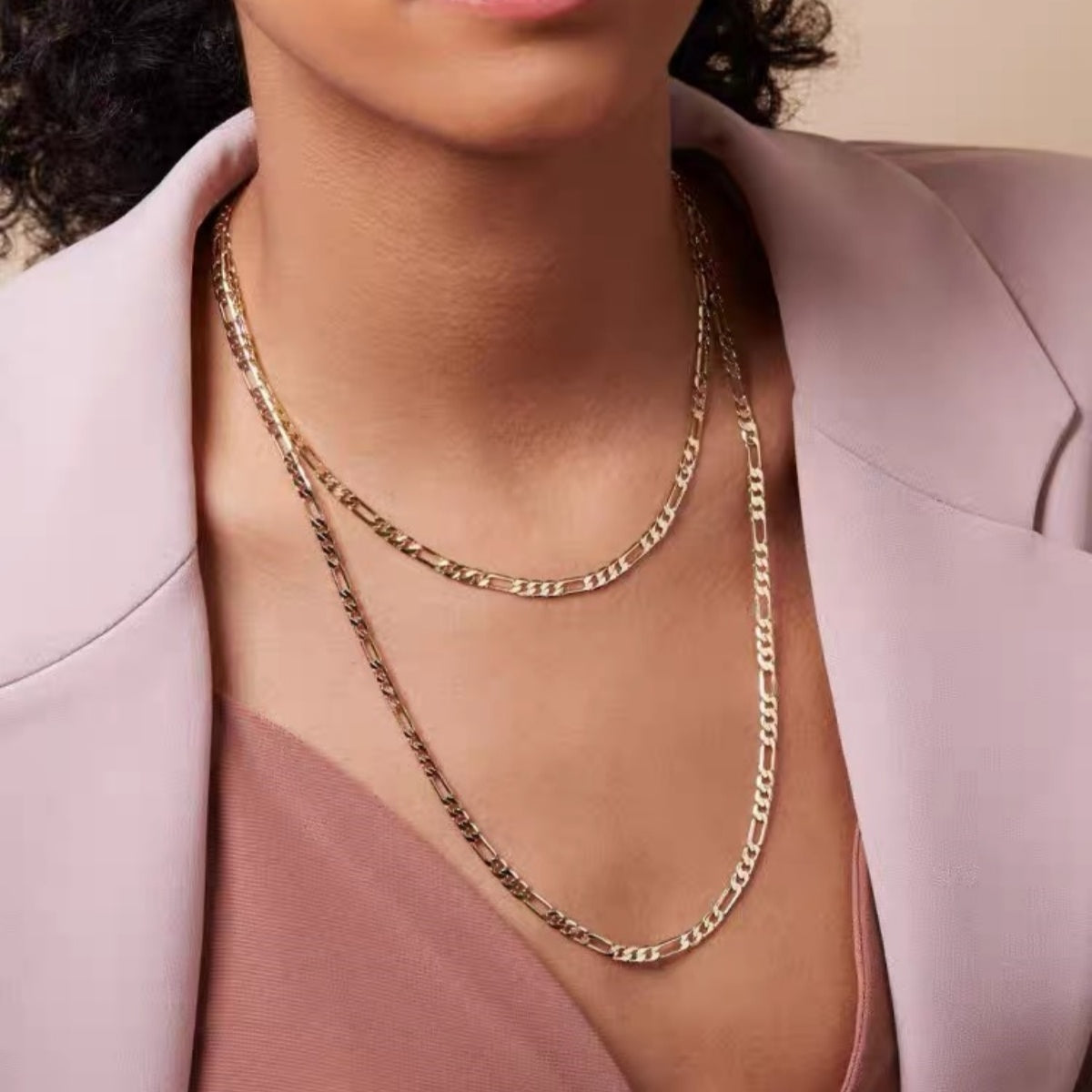 14K Gold Figaro Chain Necklace – Italian Style Unisex Chain 2mm–10mm