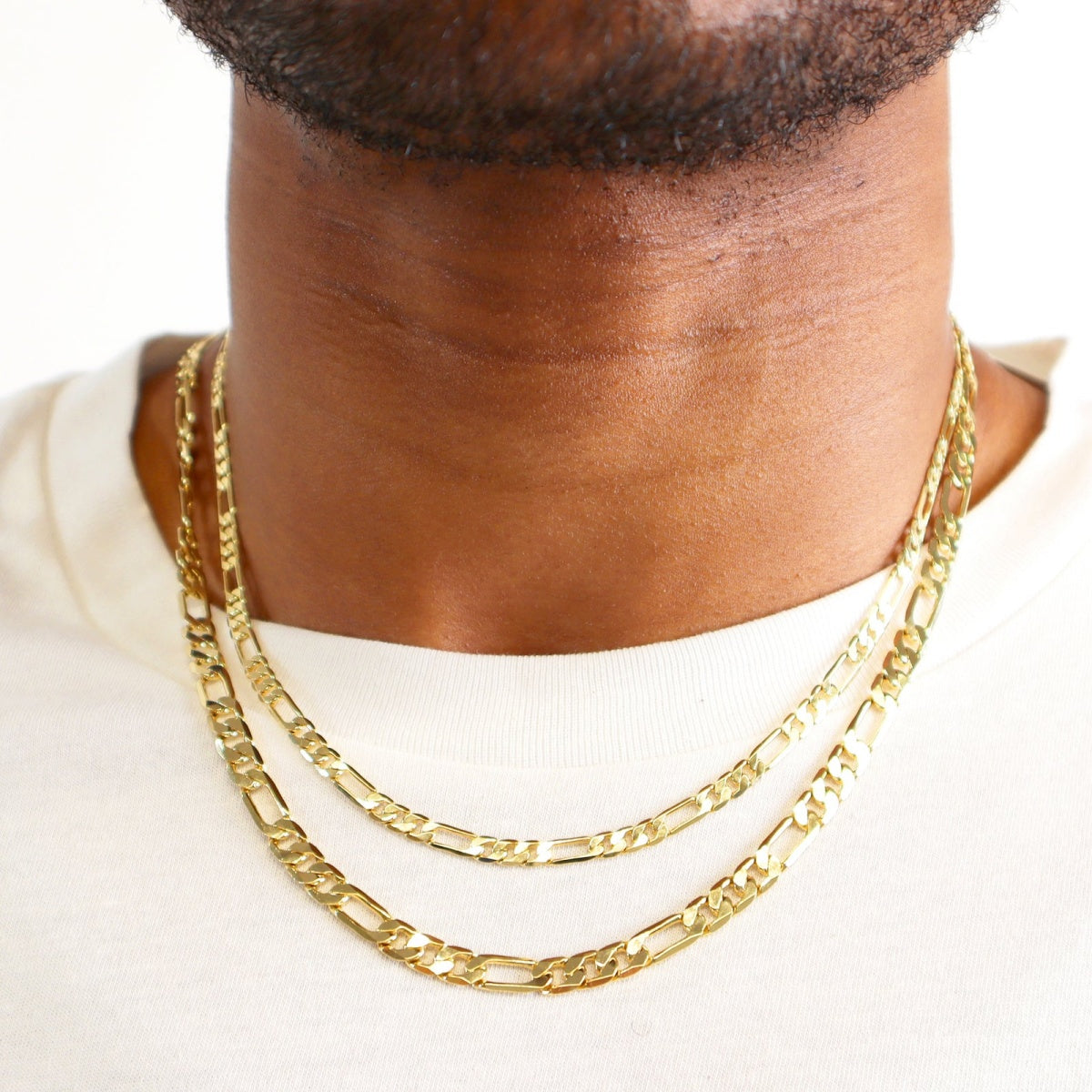 14K Gold Figaro Chain Necklace – Italian Style Unisex Chain 2mm–10mm
