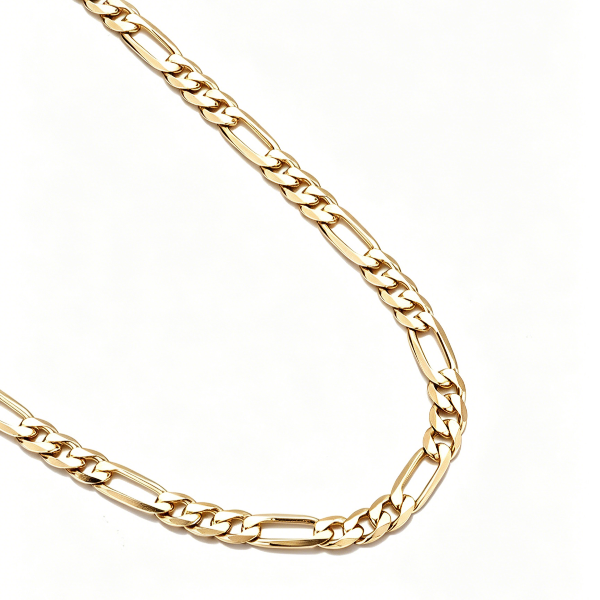 14K Gold Figaro Chain Necklace – Italian Style Unisex Chain 2mm–10mm