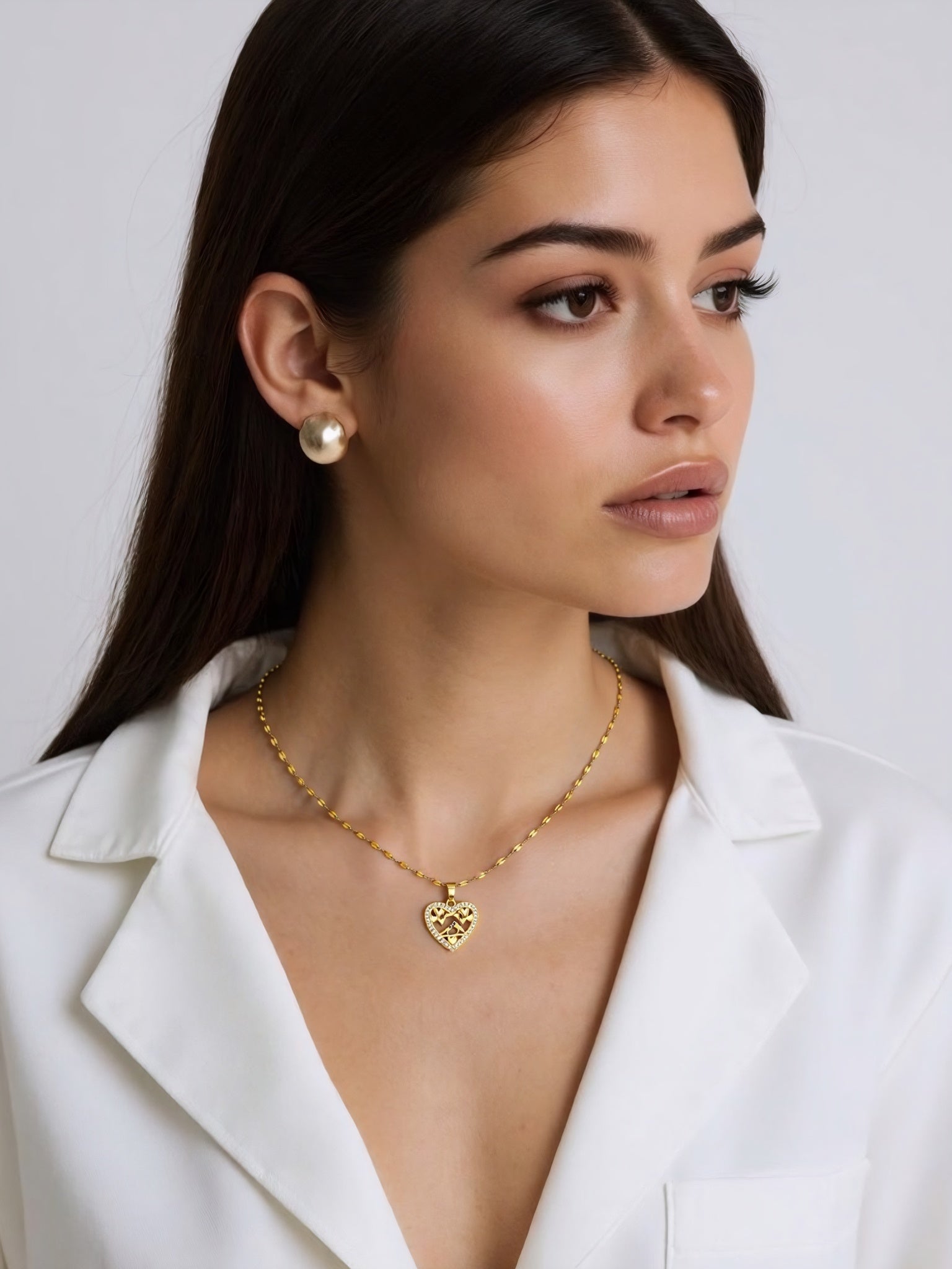 14K Gold Dazzling Heart Necklace