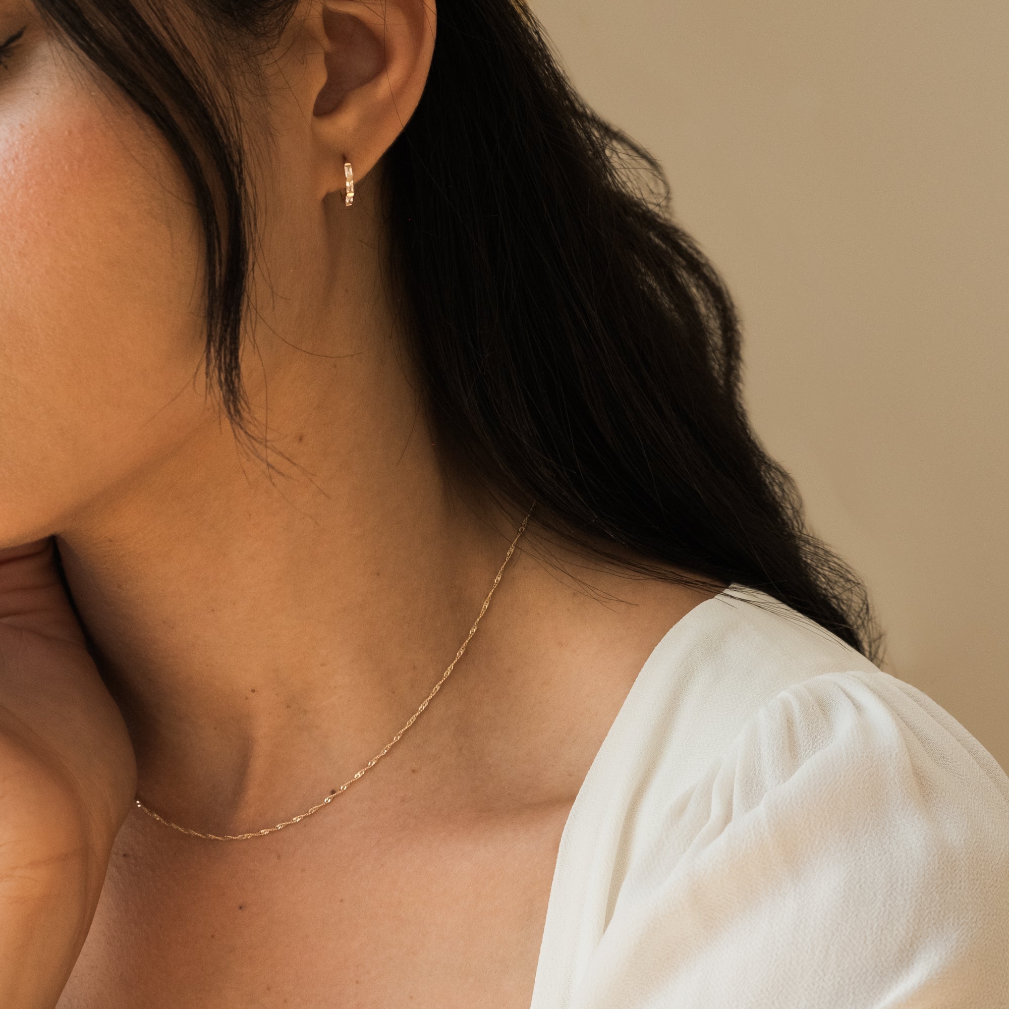 14K Gold Singapore Chain Necklace