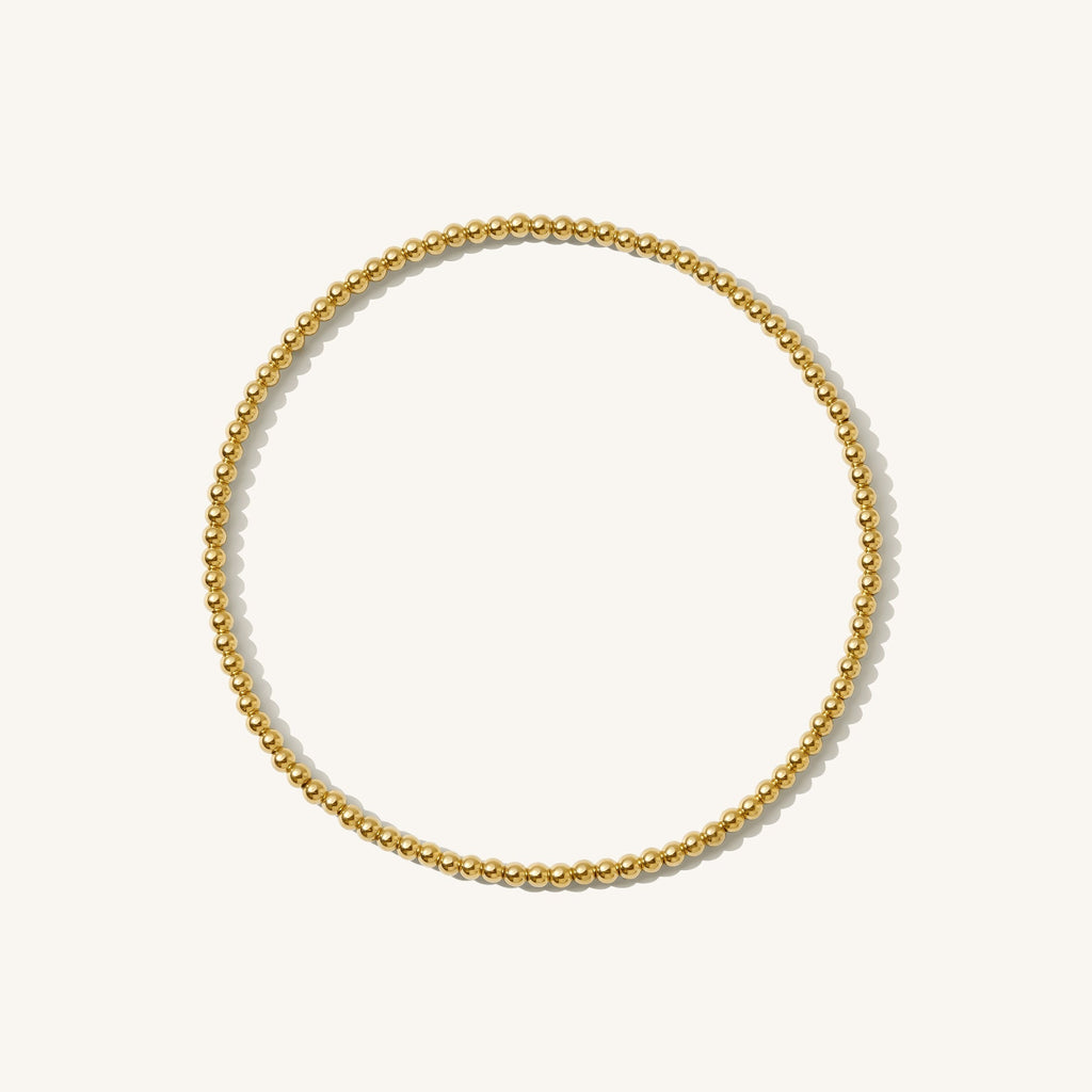 14K Gold Stretch Bead Bracelet