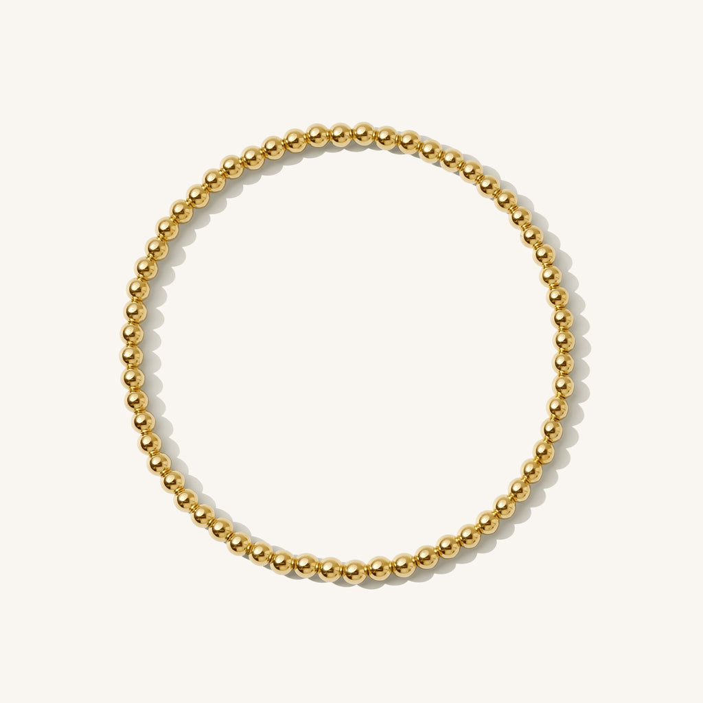 14K Gold Stretch Bead Bracelet
