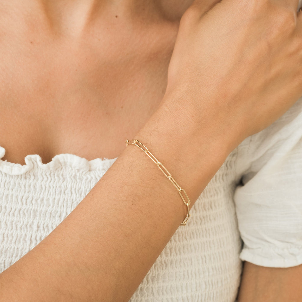 14K Gold Chunky Paperclip Bracelet