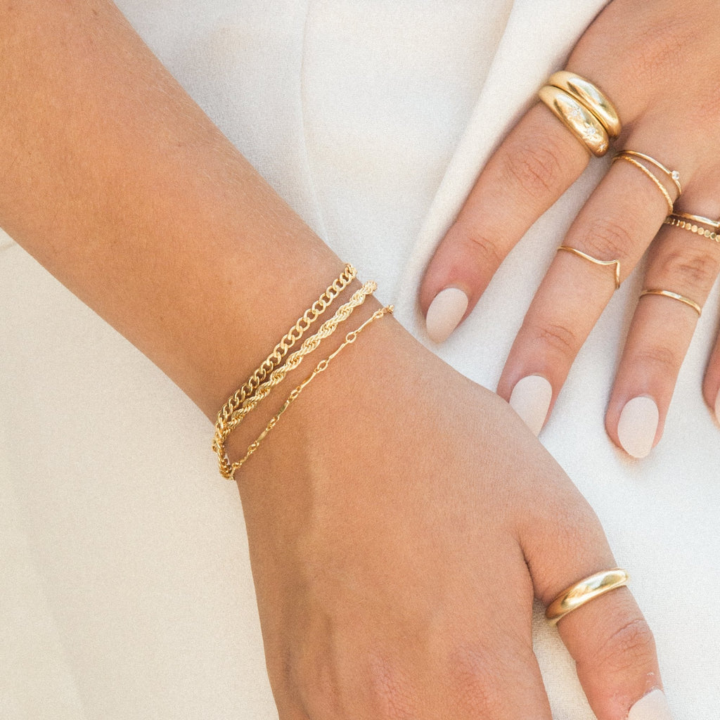 14K Gold Chunky Rope Chain Bracelet