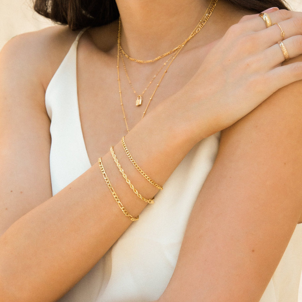 14K Gold Chunky Rope Chain Bracelet