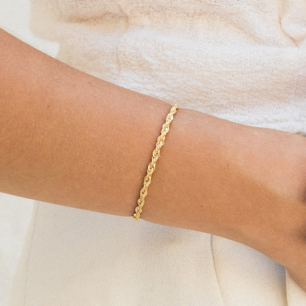 14K Gold Chunky Rope Chain Bracelet